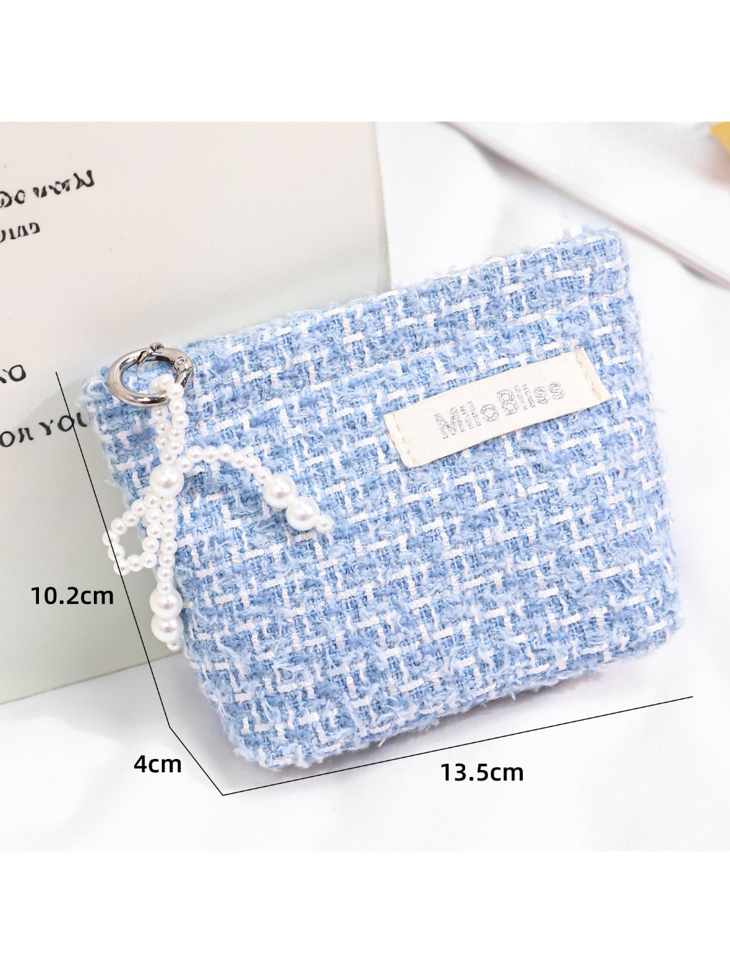 Cosbai - Soft Tweed Mini Cosmetic Bag Pouch detail view 7