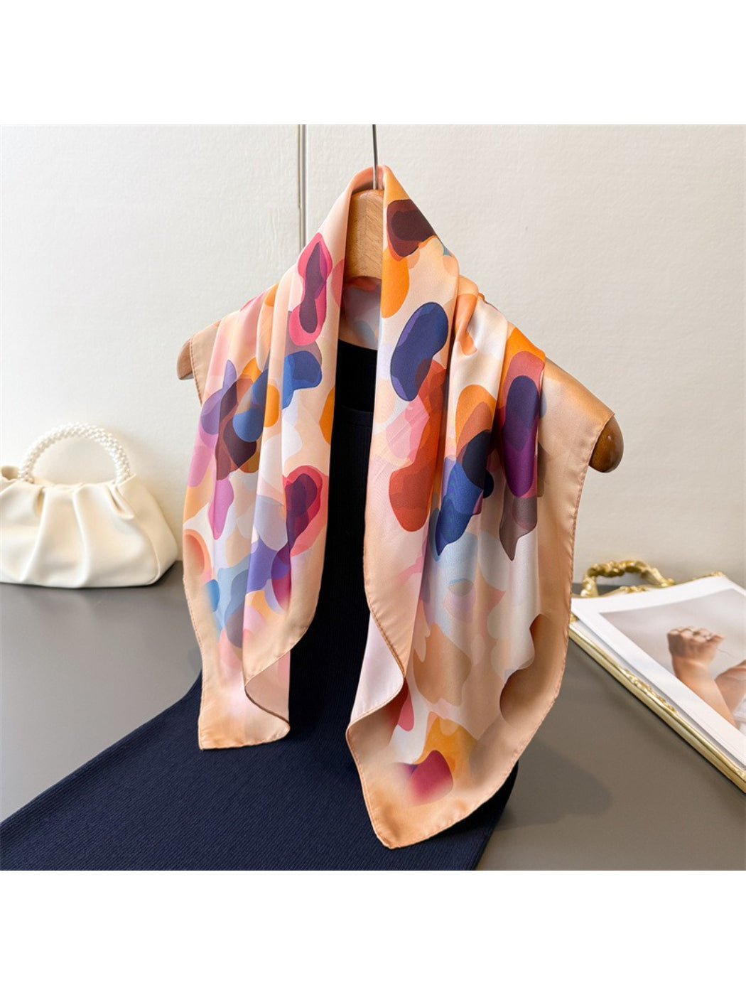 Scarvii Abstract Blush Square Scarf