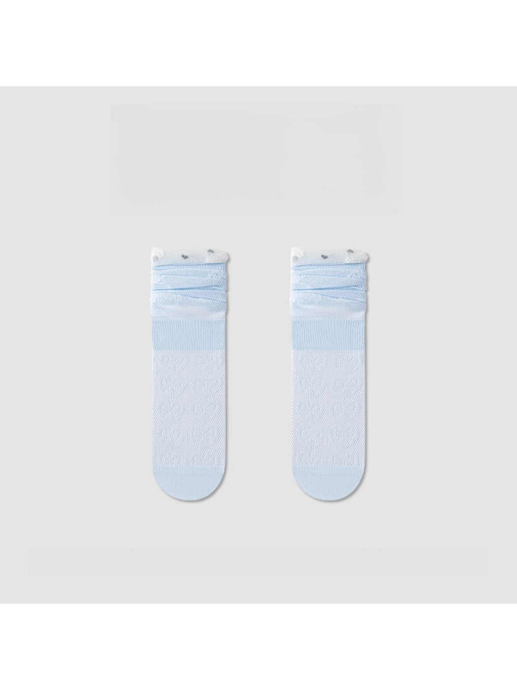 Rufia - Openwork Heart and Bow Pattern Crew Socks