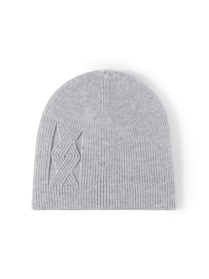 Haila - Tonal Geometric Textured Knit Beanie