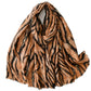 Scarvii - Zebra Print Scarf & Shawl with Gold Foil Fringe