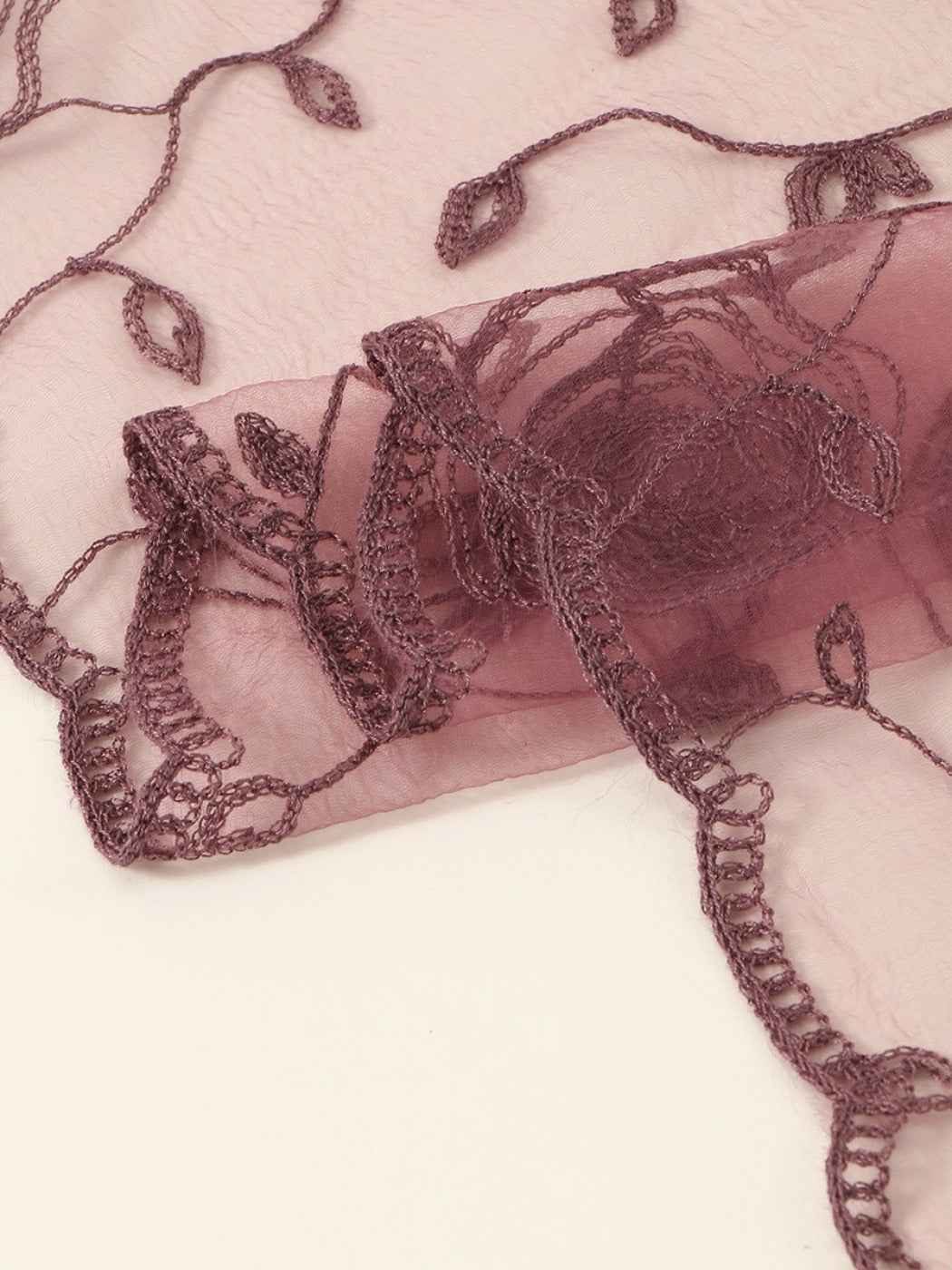 Scarvii - Rose Embroidered Square Scarf & Shawl