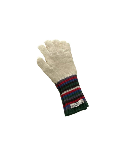 Gloving - Full-Cover Knitted Gloves with Rainbow Color-Block Stripe