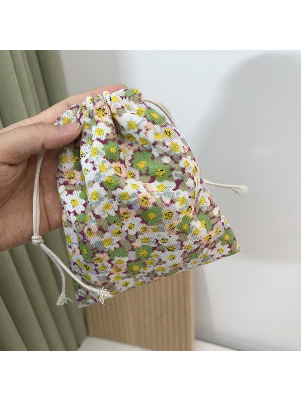 Cosbai Floral Pouch angled to show front floral pattern
