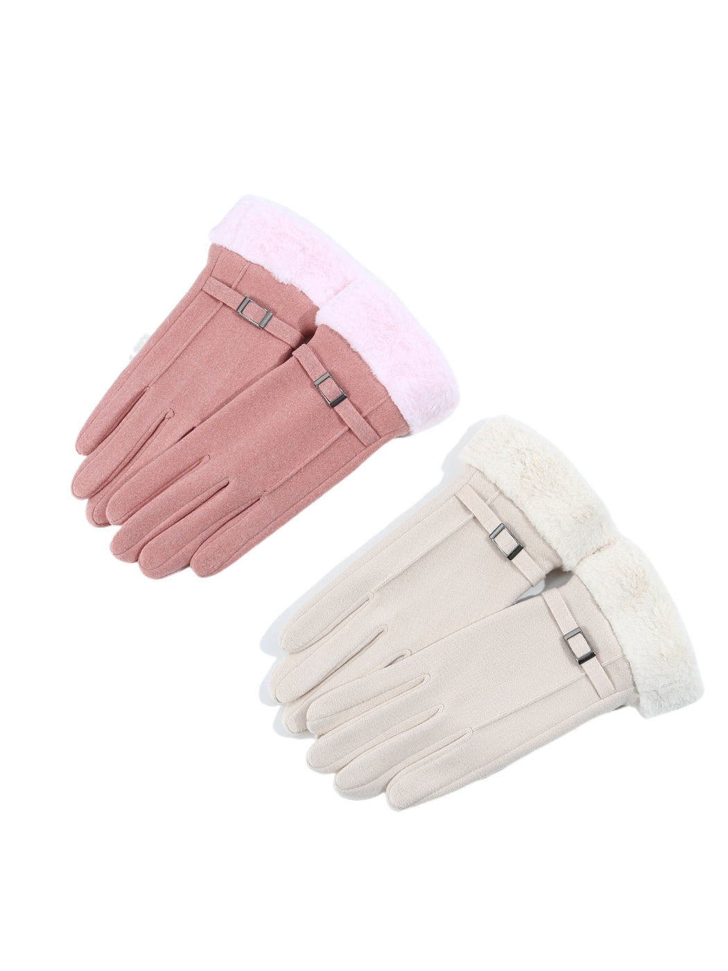 Gloving - Fuzzy Faux Fur Cuff Winter Gloves