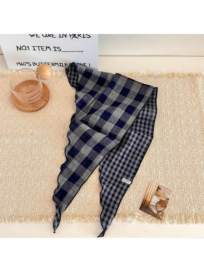 Scarvii - Gingham Check Ruffle Edge Scarf