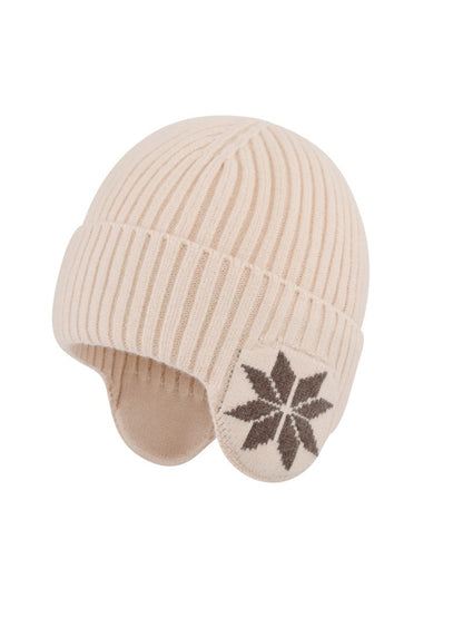 Haila - Ribbed Round Crown Ear Coverage Knit Beanie