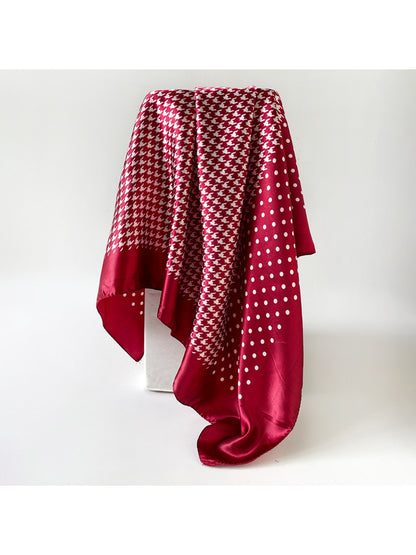 Scarvii - Houndstooth Dot Patchwork Square Scarf