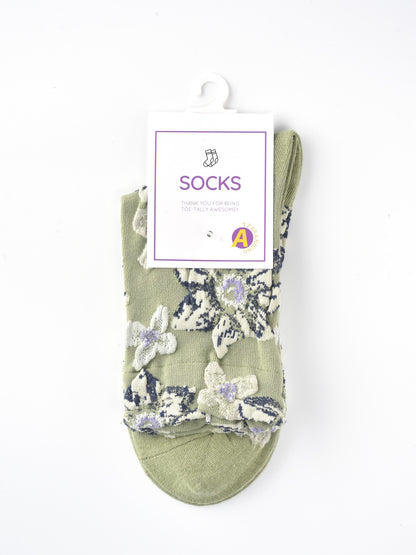 Rufia – Capsule Bold Bloom Pattern Crew Socks