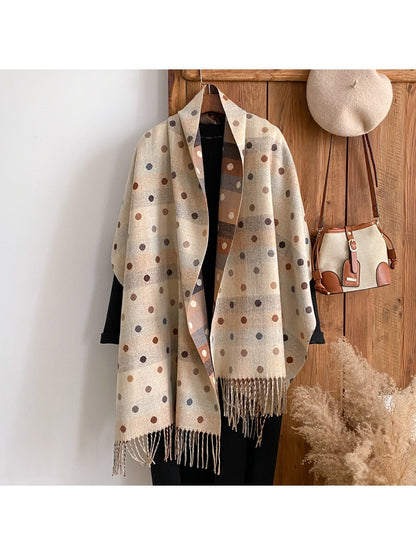 Scarvii - Color Block Polka Dot Scarf & Wrap