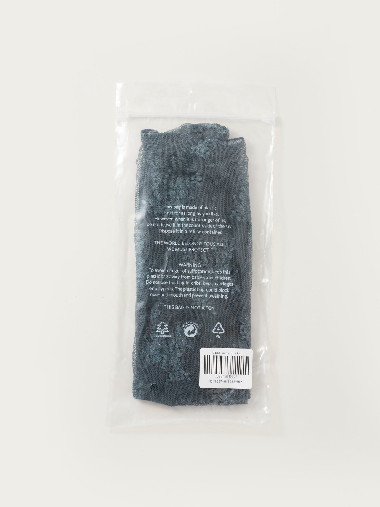 Rufia - Romantic Sheer Lace Crew Socks