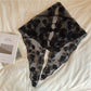 Scarvii - Vintage Floral Solid Triangle Scarf