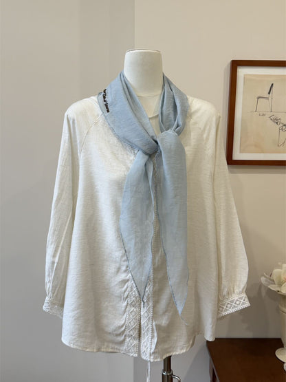 Scarvii solid bandana scarf displayed flat showing full square shape