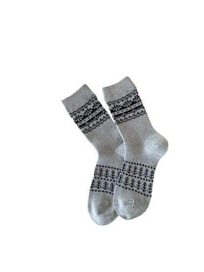Rufia - Double-knit Mid-calf Socks with Bohemian-style