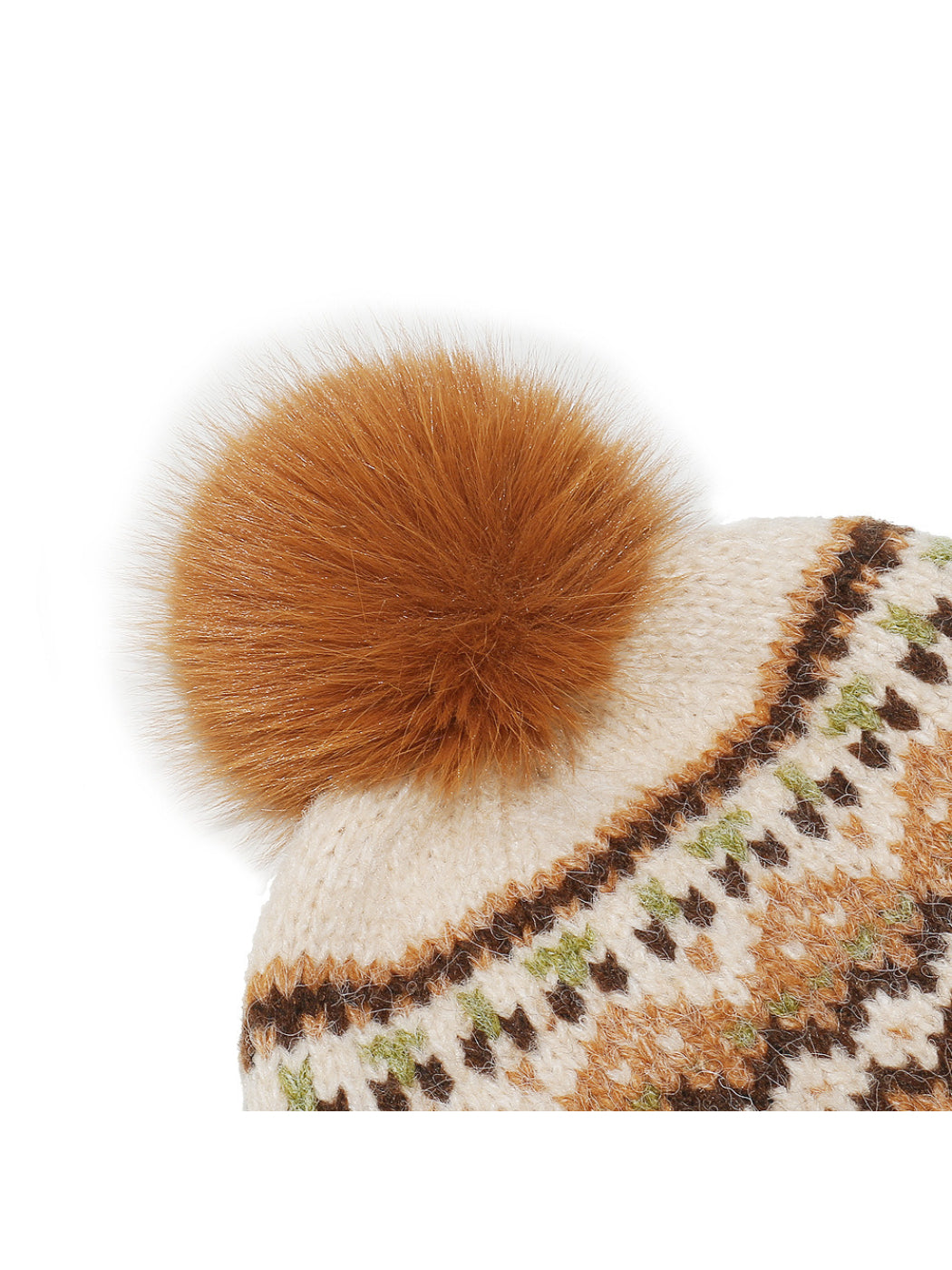 Haila Fair Isle Knit Pom Pom Beanie