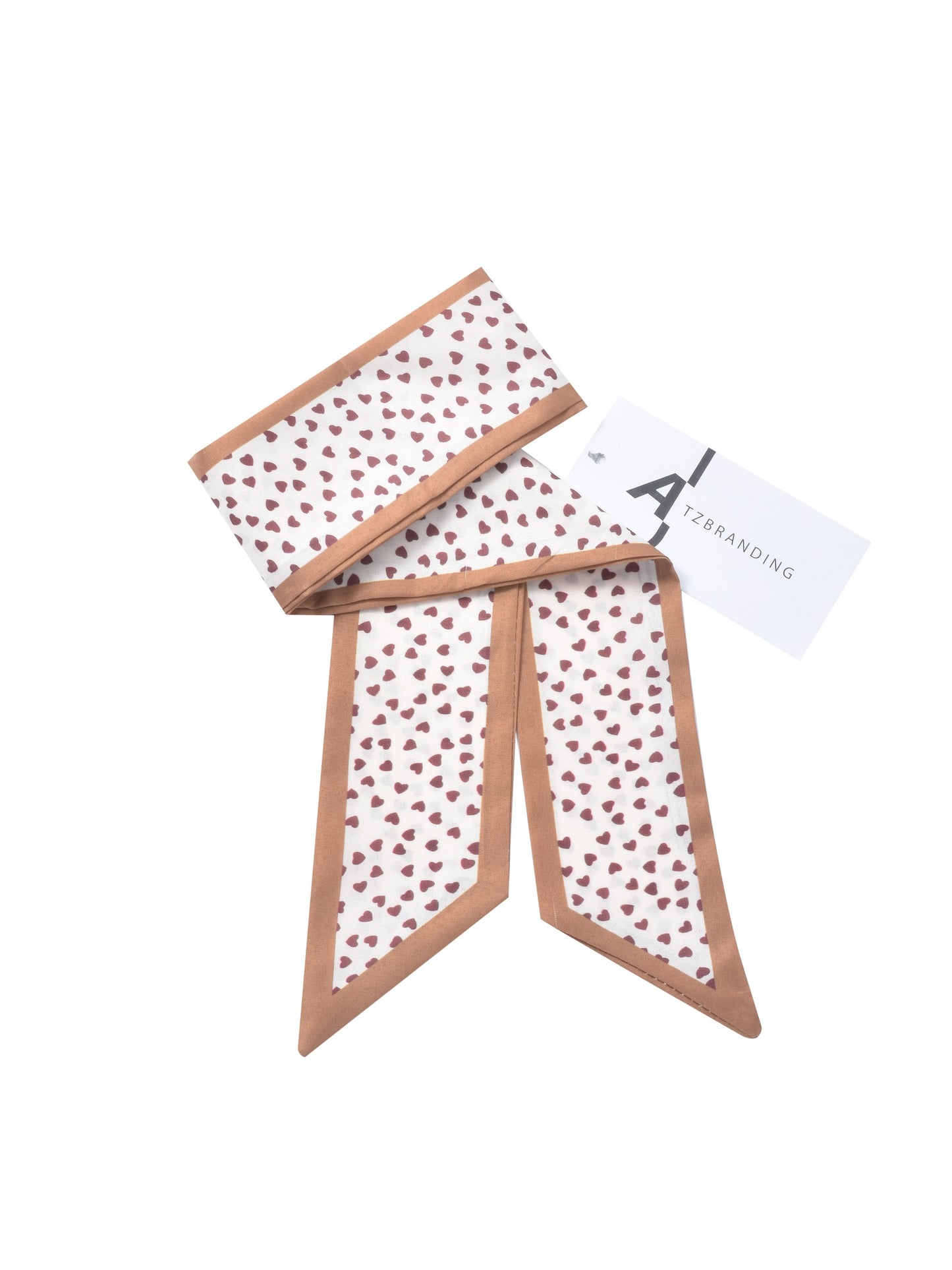 Scarvii - Floral and Heart Print Skinny Scarf