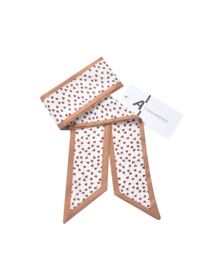 Scarvii - Floral and Heart Print Skinny Scarf
