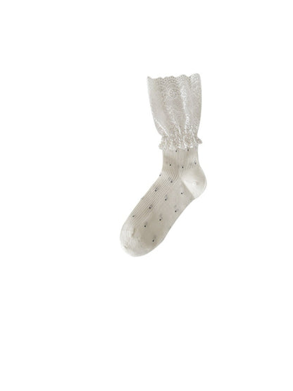 Rufia - Romantic Lace Panel Crew Socks product image 4