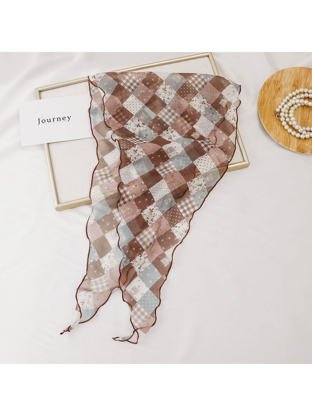 Scarvii - Print Lightweight Fashion Diamond Shaped Scarf
