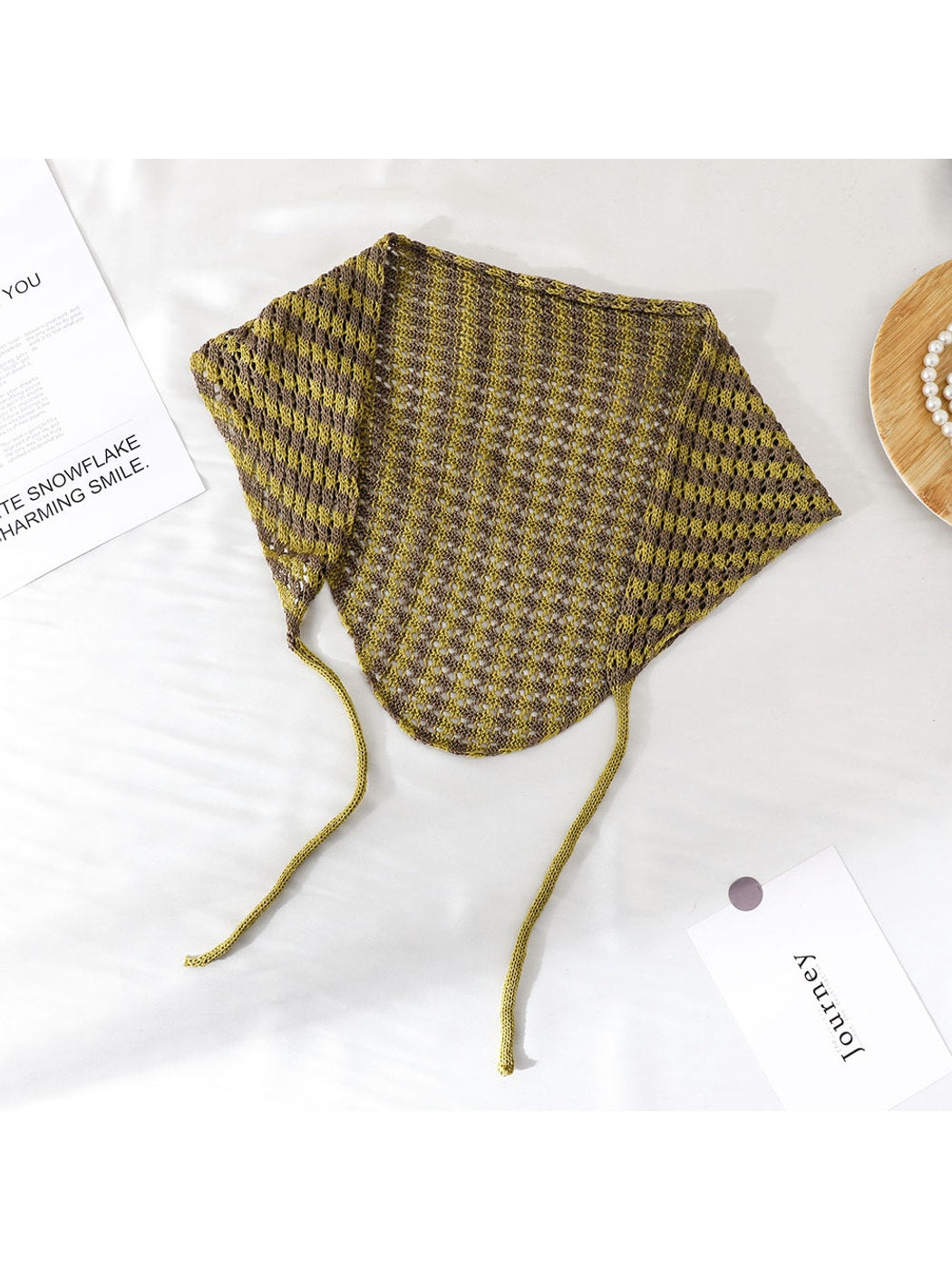 Scarvii - Striped Tie Strap Triangle Bandana