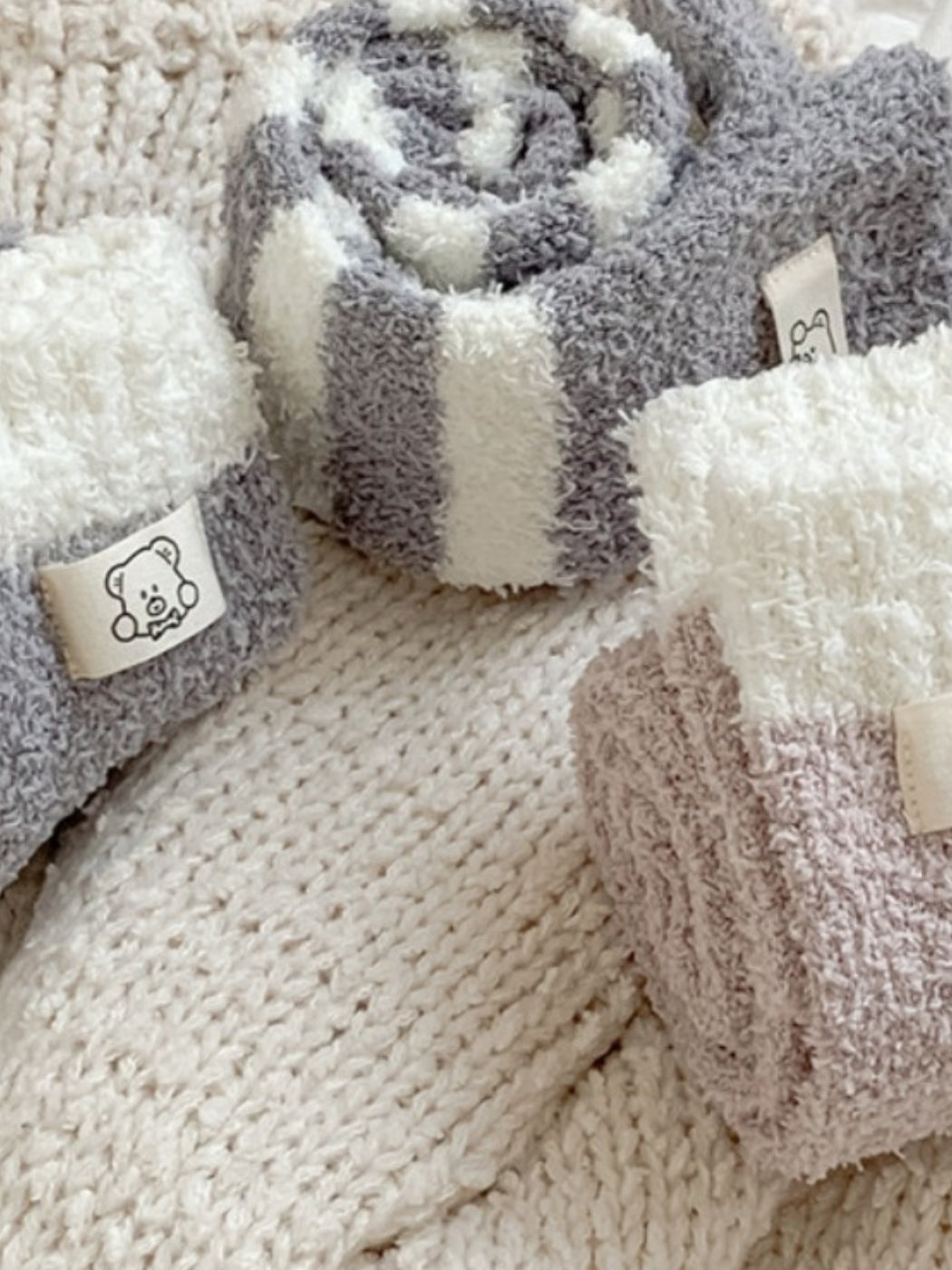 Rufia - Plush Striped Sleep Socks