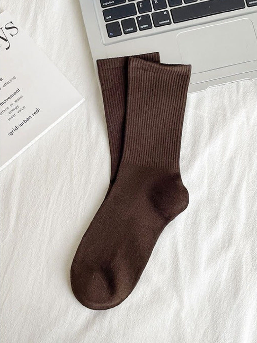 Rufia - Candy Colorful Solid Mid-Calf Socks