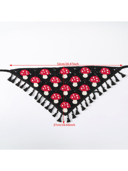 Scarvii - Tassel Trim Mushroom Knit Hairband