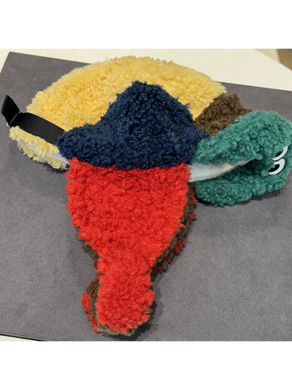 Haila - Patchwork Fuzzy Earflap Winter Hat