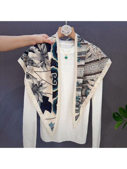 Scarvii - Tropical Palm Tree Print Triangle Bandana