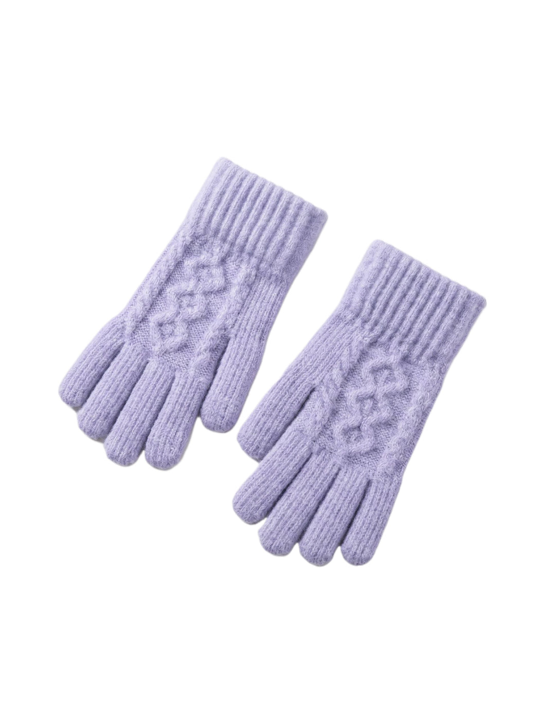 Gloving - Cable-Knit Ribbed Full Finger Gloves