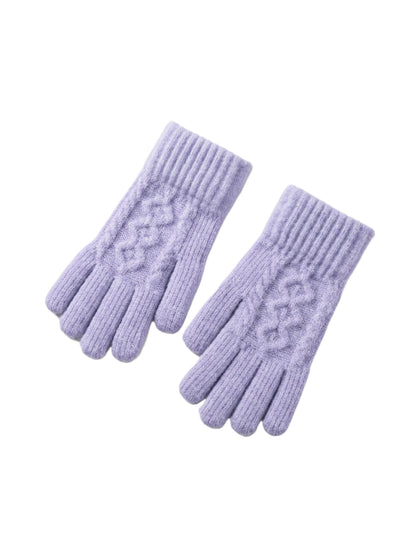 Gloving - Cable-Knit Ribbed Full Finger Gloves