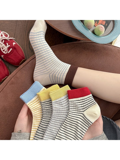 Rufia - Striped Colorblock Everyday Ankle Socks