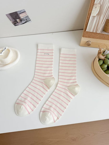 Rufia - Women's Sporty Striped Crew Socks