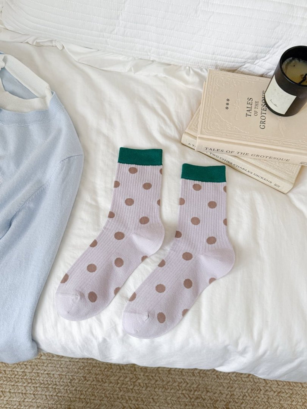Rufia - Contrast Cuff Polka Dot Socks product image 5