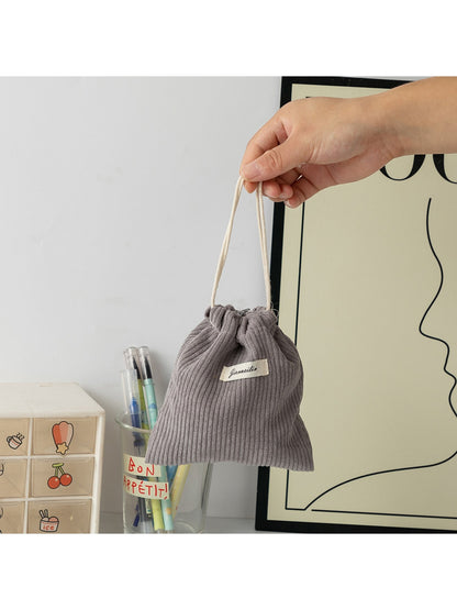 Cosbai - Solid Color Drawstring Coin Pouch Bag