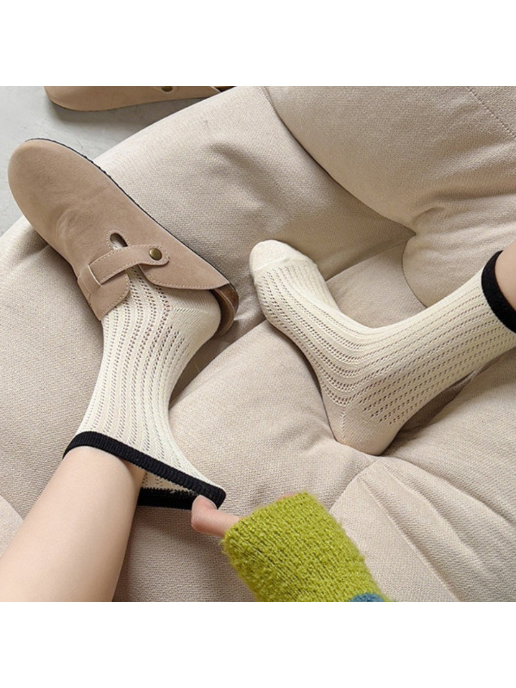 Rufia - Colourblock Cuff Ribbed Crew Socks product image 1