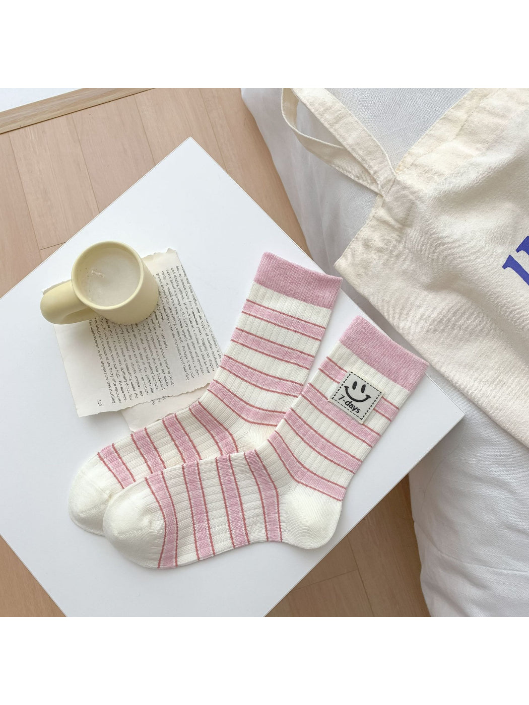 Rufia - Smile Patch Stripe Crew Socks product image 7