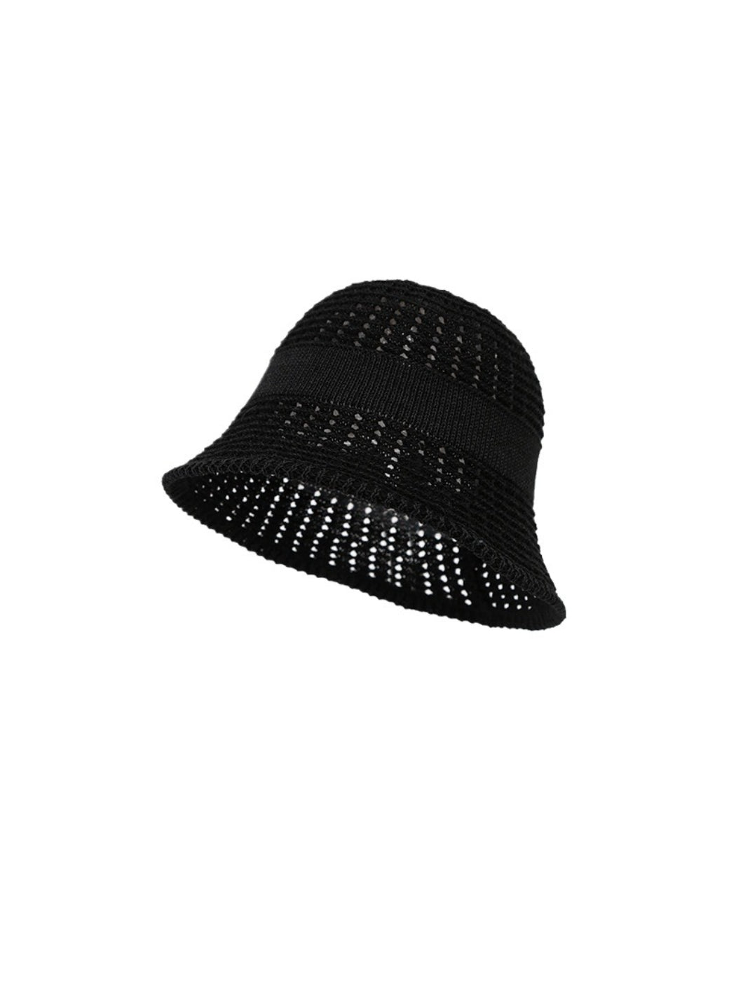 Side angle of Haila minimal woven bucket hat showing band detail