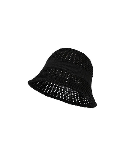Side angle of Haila minimal woven bucket hat showing band detail
