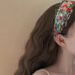 Haila - Classic Vintage Floral Headband – Black & Beige