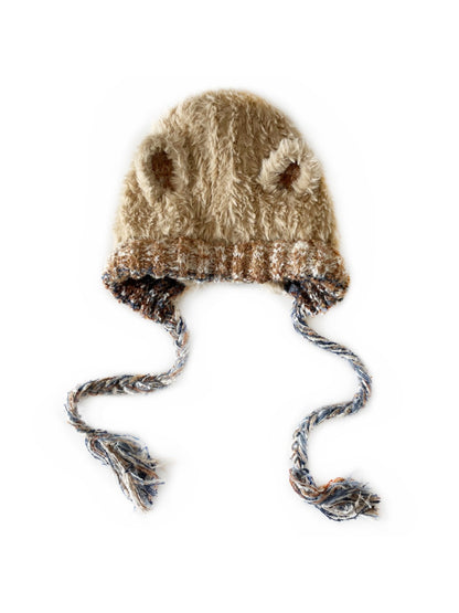 Haila - Cute Knitted Beanie with Braids & Cat-like Ears
