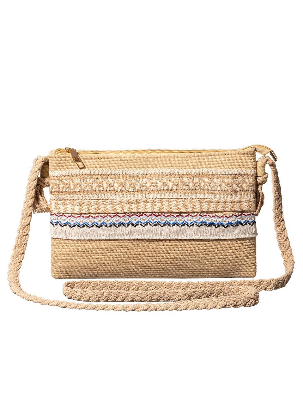 Cosbai - Boho Woven Crossbody Bag - Minimalist & Spacious