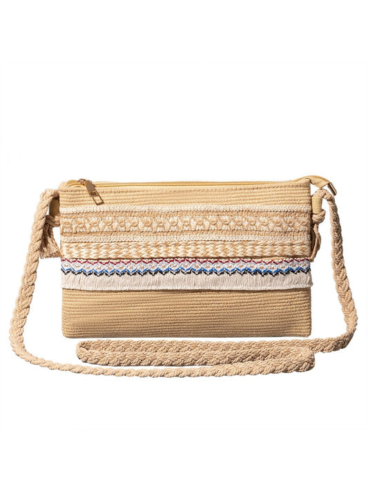 Cosbai - Boho Woven Crossbody Bag - Minimalist & Spacious