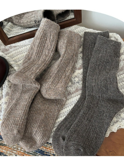 Rufia - Fluffy Soft Rib Knit Crew Socks