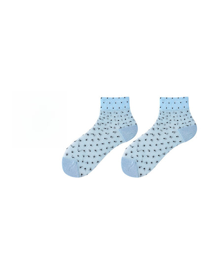 Rufia - Minimal Dot Pattern Muted Crew Socks