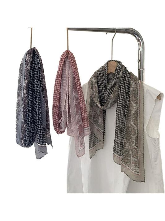 Scarvii - Plaid Crinkle Scarf