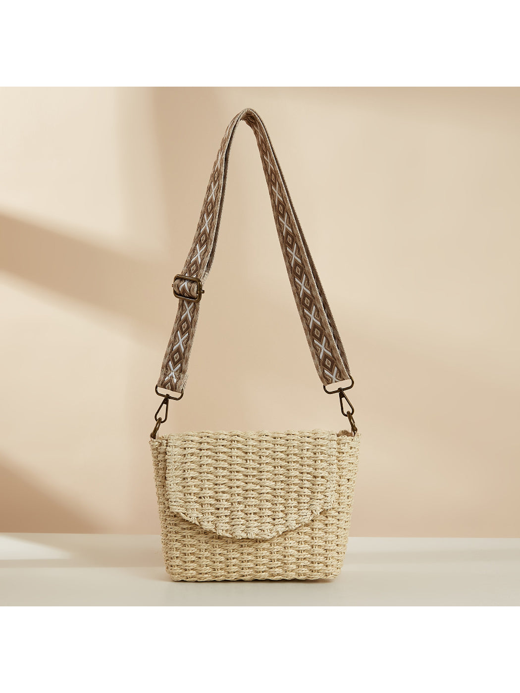 Cosbai - Flap Front Woven Crossbody Bag - image 2