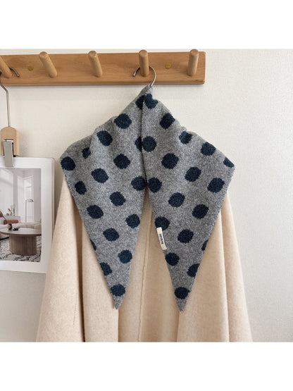 Scarvii - Fuzzy Polka Dot Triangle Scarf
