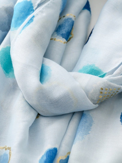 Scarvii - Light Airy Colorful Polka Dot Oversized Scarf