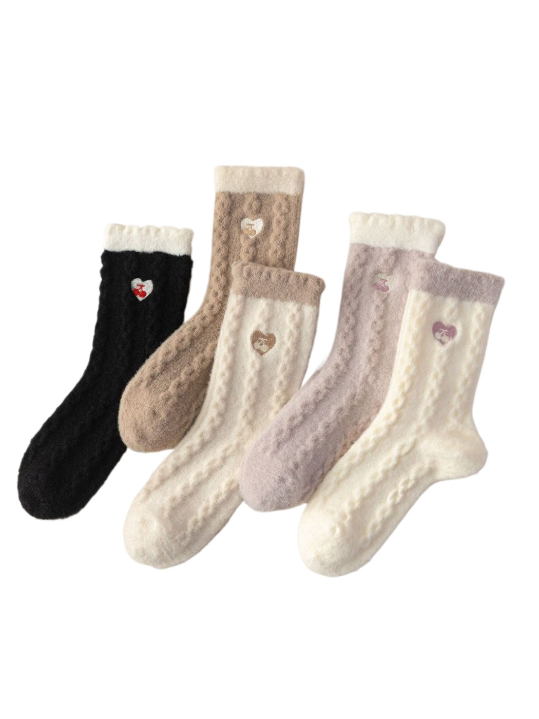 Rufia – Heart Embroidery Warm Home Socks
